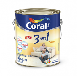 TINTA ACRÍLICA 3 EM 1 BRANCO NEVE CORAL