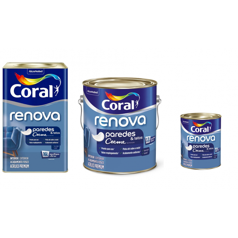 TINTA RENOVA PAREDES & TETOS BRANCO NEVE CORAL