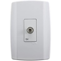 TOMADA CABO COAXIAL BRANCO SLIM ILUMI