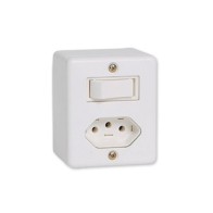 INTERRUPTOR 1 SEÇÃO + TOMADA 10A SISTEMA X ILUMI