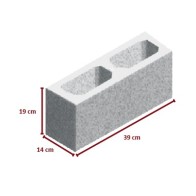 BLOCO DE CONCRETO C/ FUNDO 14X19X39