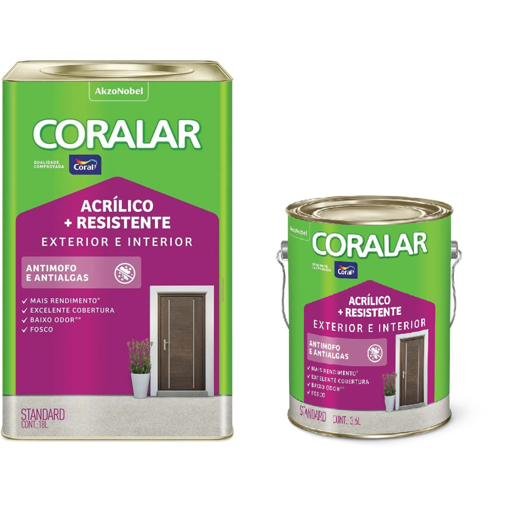 TINTA ACRÍLICO CORALAR +RESISTENTE BRANCO NEVE CORAL