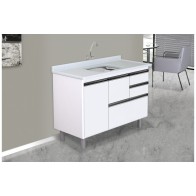 ARMÁRIO COLISEU MADEIRADO 2 GAVETAS + GAVETÃO - 118,7CM BRANCO