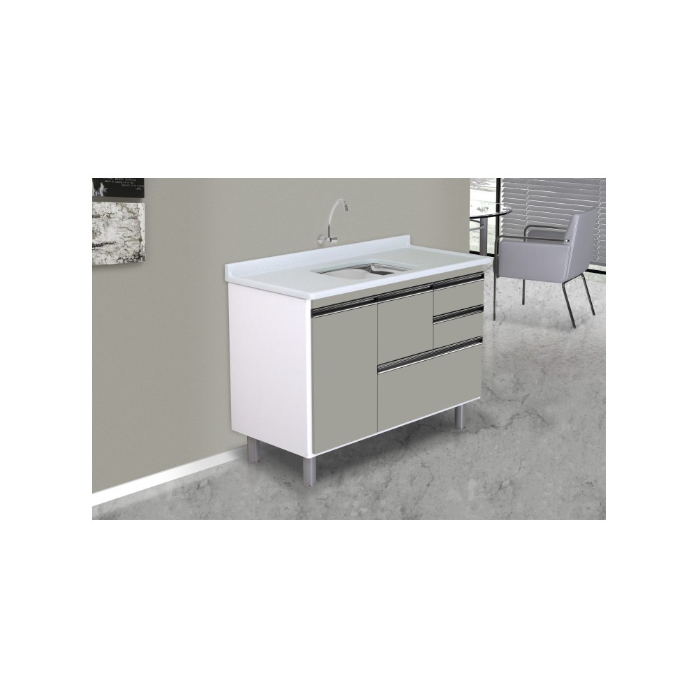 ARMÁRIO COLISEU MADEIRADO 2 GAVETAS + GAVETÃO - 118,7CM GIANDUIA