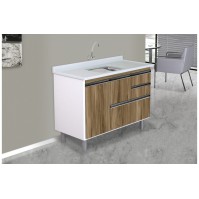 ARMÁRIO COLISEU MADEIRADO 2 GAVETAS + GAVETÃO - 118,7CM NOGAL SEVILHA