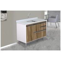 ARMÁRIO COLISEU MADEIRADO 2 GAVETAS + GAVETÃO - 118,7CM NOGAL SEVILHA