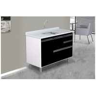 ARMÁRIO COLISEU MADEIRADO 2 GAVETAS + GAVETÃO - 118,7CM PRETO