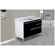 ARMÁRIO COLISEU MADEIRADO 2 GAVETAS + GAVETÃO - 118,7CM PRETO