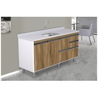 ARMÁRIO COLISEU MADEIRADO 2 GAVETAS + GAVETÃO - 174,5CM NOGAL SEVILHA