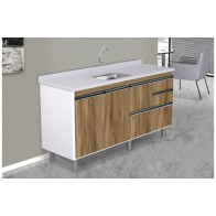 ARMÁRIO COLISEU MADEIRADO 2 GAVETAS + GAVETÃO - 174,5CM NOGAL SEVILHA