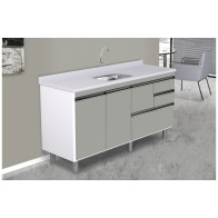 ARMÁRIO COLISEU MADEIRADO 2 GAVETAS + GAVETÃO - 158,7CM GIANDUIA