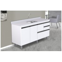 ARMÁRIO COLISEU MADEIRADO 2 GAVETAS + GAVETÃO - 158,7CM BRANCO