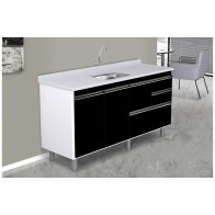 ARMÁRIO COLISEU MADEIRADO 2 GAVETAS + GAVETÃO - 174,5CM PRETO