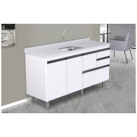 ARMÁRIO COLISEU MADEIRADO 2 GAVETAS + GAVETÃO - 195,1CM BRANCO