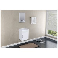 ARMÁRIO SIENA SUSPENSO 1 PORTA 39CM + PIA + ESPELHO - BRANCO